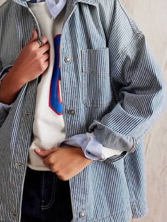 Free People Jackets & Blazers - Free People Railroad Stripe Madison City Jacket Size S
